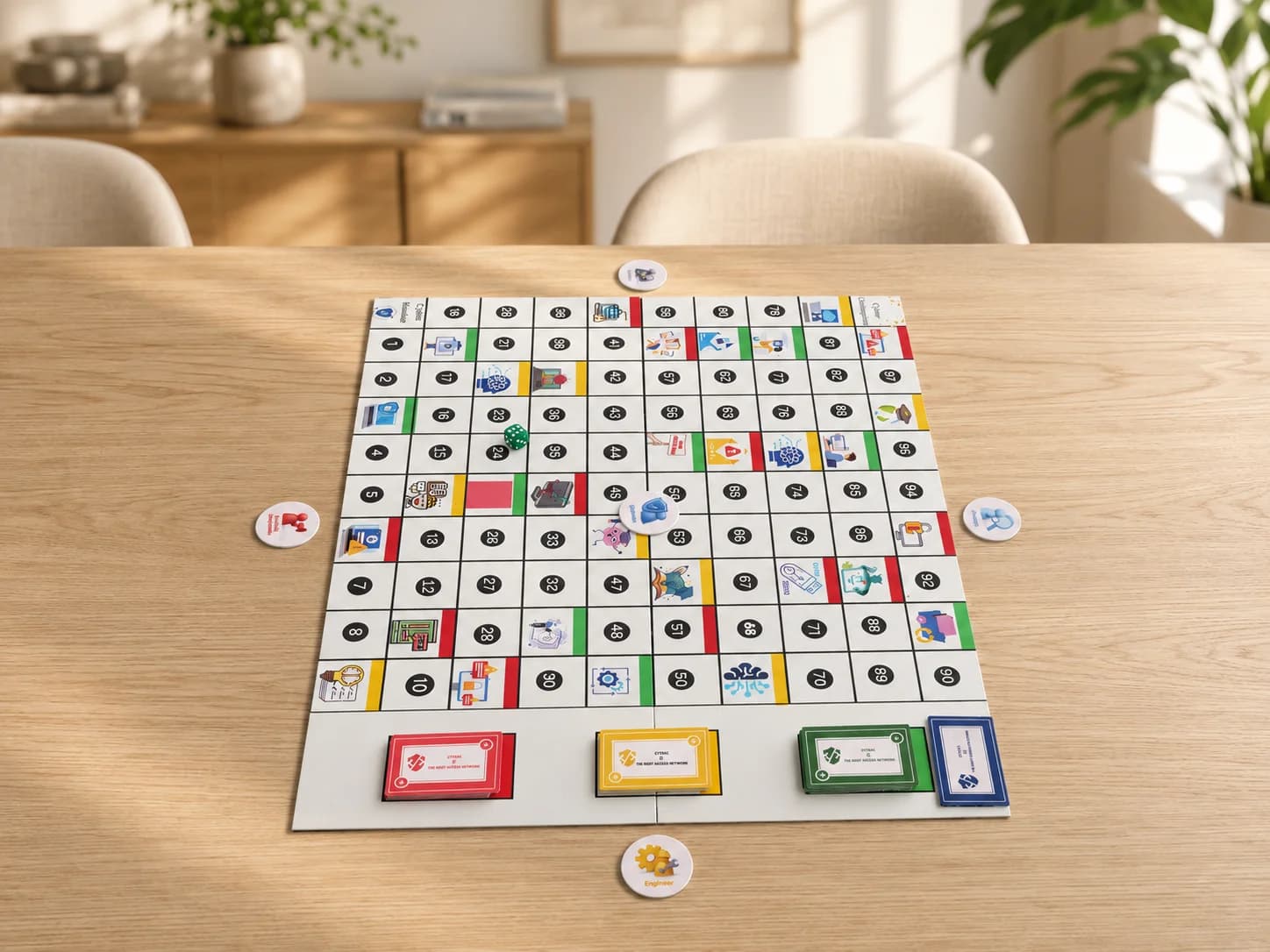 CYTRAC game set up on a table ready to play